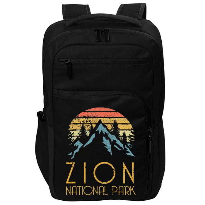 Vintage Retro Zion National Park Utah Impact Tech Backpack