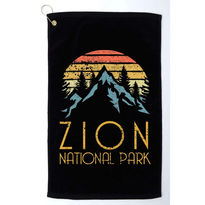 Vintage Retro Zion National Park Utah Platinum Collection Golf Towel