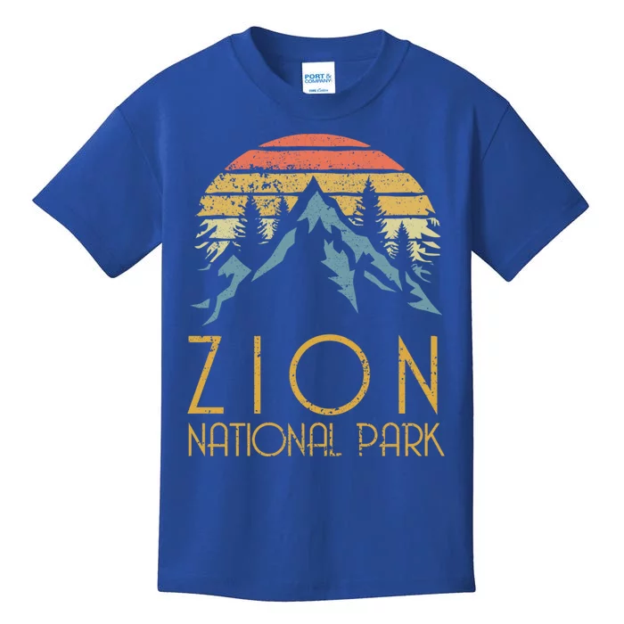 Vintage Retro Zion National Park Utah Funny Gift Kids T-Shirt