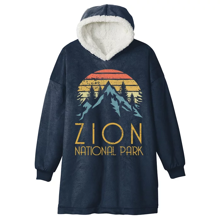 Vintage Retro Zion National Park Utah Funny Gift Hooded Wearable Blanket