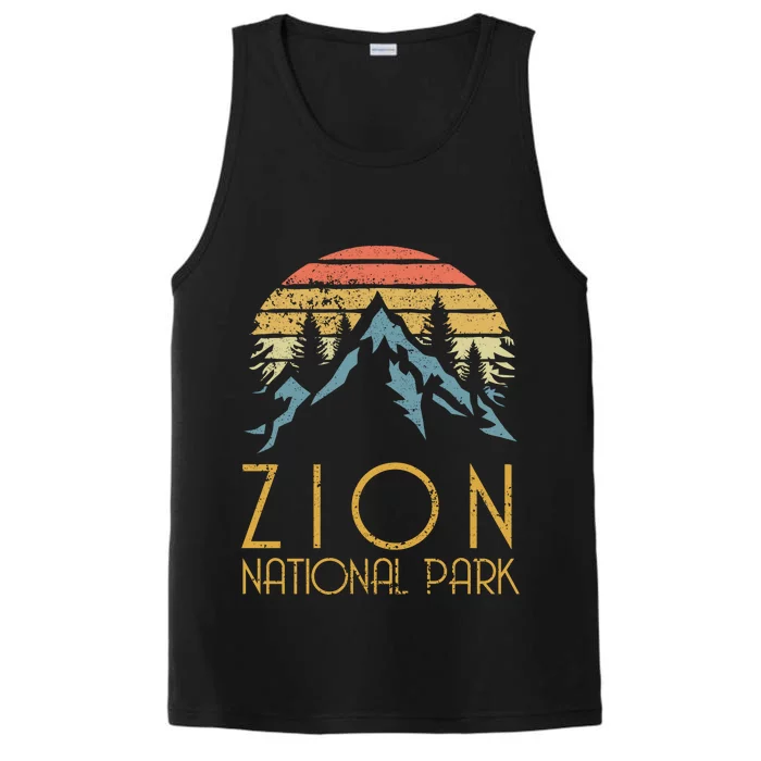 Vintage Retro Zion National Park Utah Sweagift Performance Tank