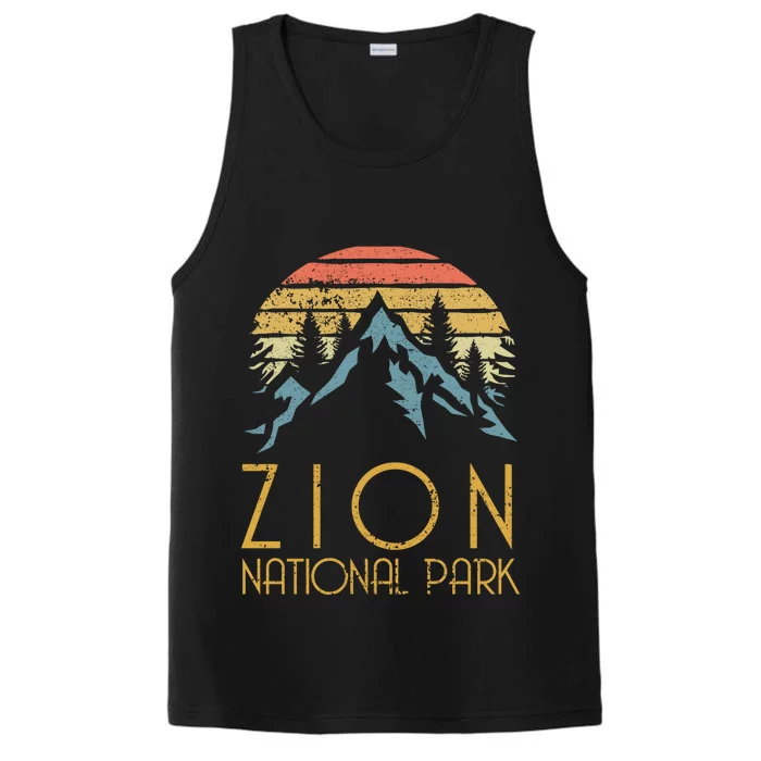 Vintage Retro Zion National Park Utah Gift Performance Tank