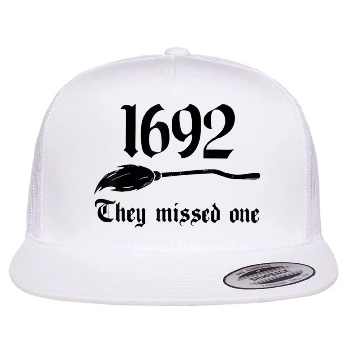 Vintage Salem 1692 They Missed One Funny Halloween Costume Flat Bill Trucker Hat