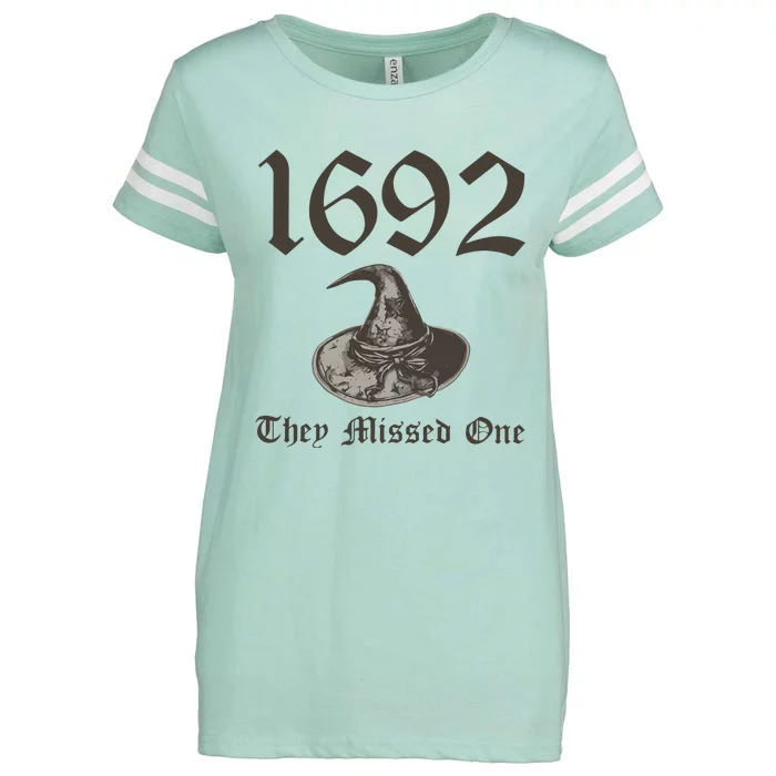 Vintage Salem 1692 They Missed One  Retro Salem Massachusetts Hallowen Enza Ladies Jersey Football T-Shirt