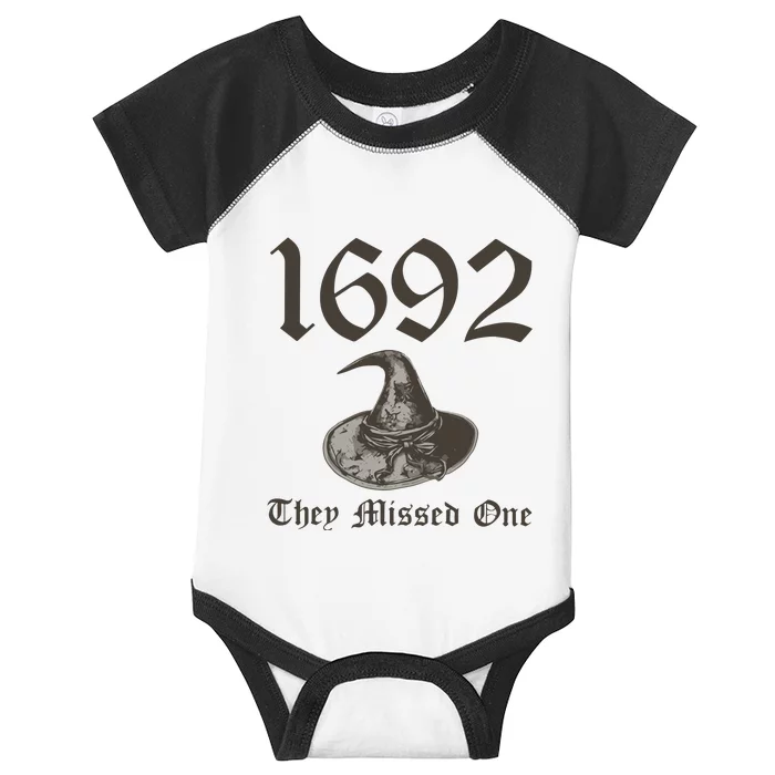 Vintage Salem 1692 They Missed One  Retro Salem Massachusetts Hallowen Infant Baby Jersey Bodysuit