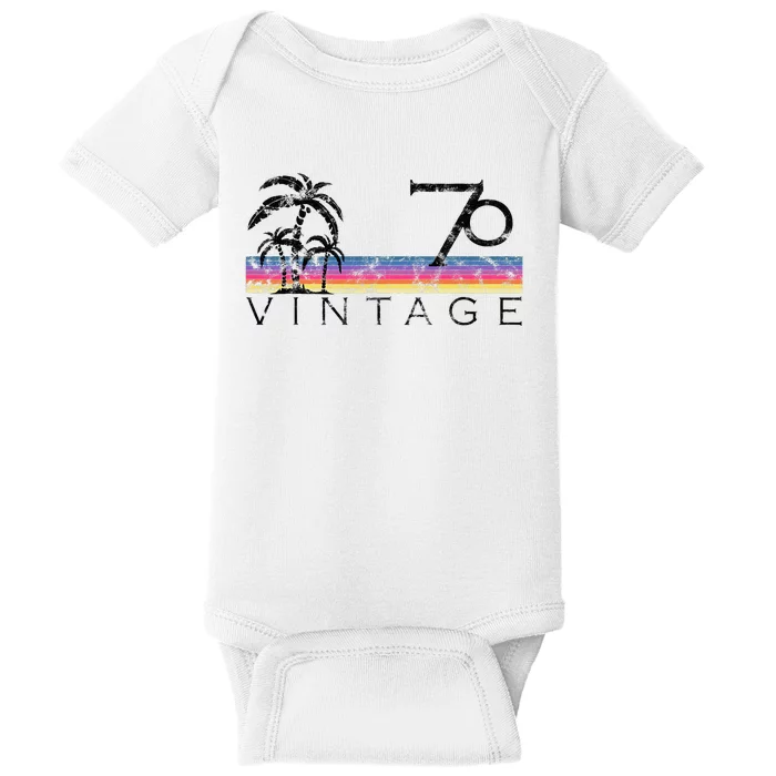 Vintage Surfing 1970 Pacific Ocean Sunset Birthday Gift For Baby Bodysuit