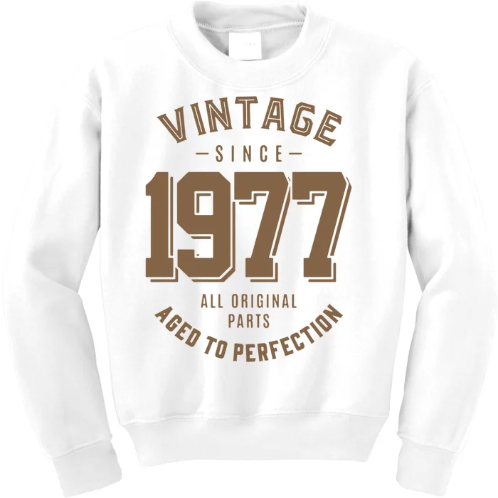 Vintage Since 1977 Birthday Gift Kids Sweatshirt