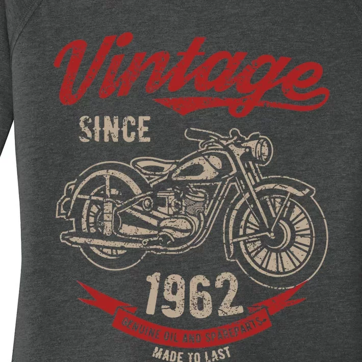 Vintage Since 1962 Birthday Gift Motorcycle Bike Women's Perfect Tri Tunic Long Sleeve Shirt