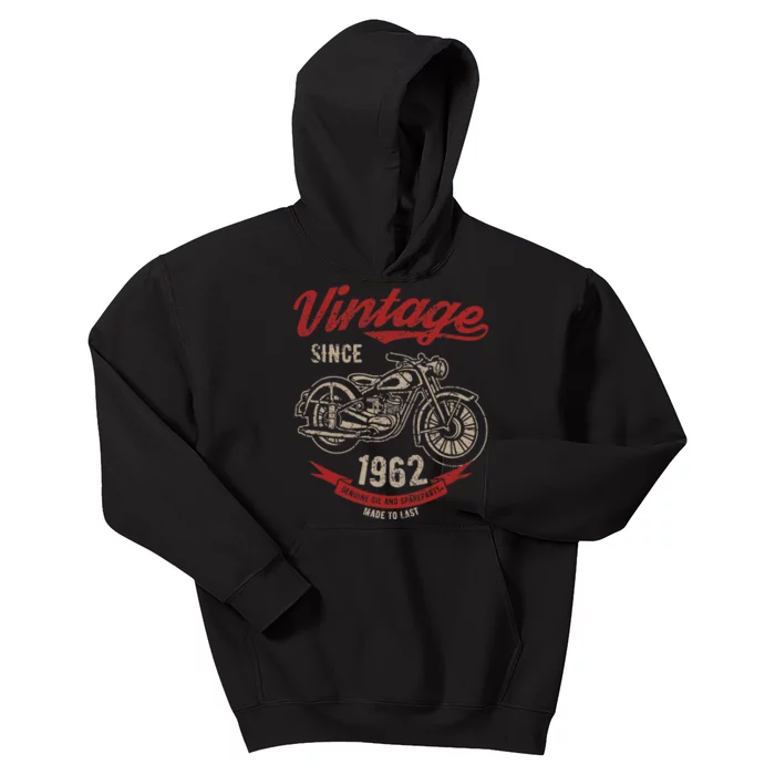 Vintage Since 1962 Birthday Gift Motorcycle Bike Kids Hoodie