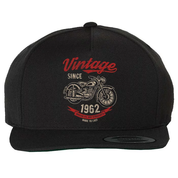 Vintage Since 1962 Birthday Gift Motorcycle Bike Wool Snapback Cap