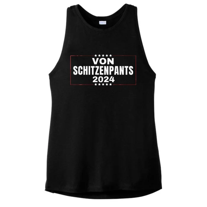 Von Shitzenpants 2024 Funny Trump Nickname Ladies Tri-Blend Wicking Tank