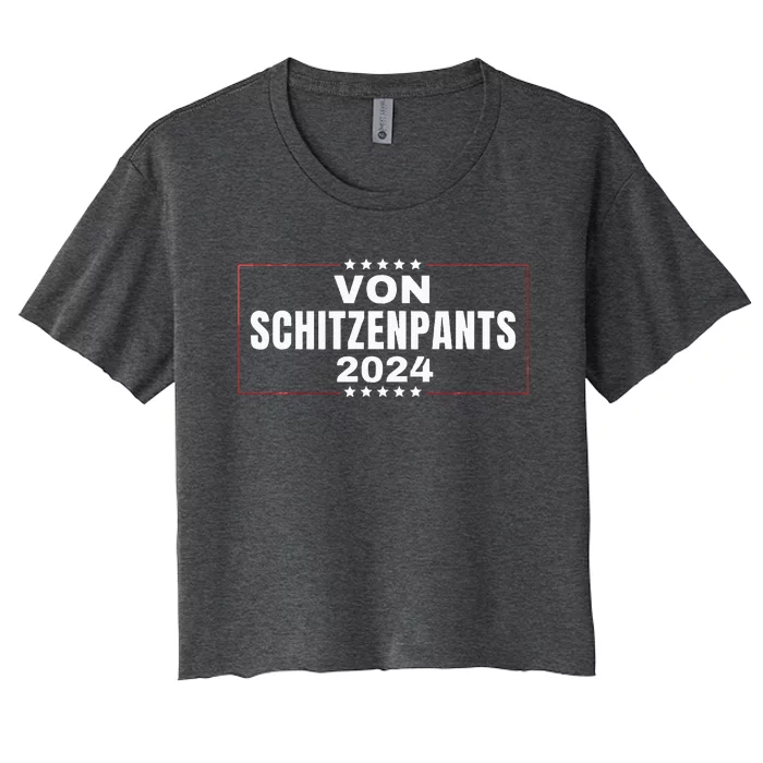 Von Shitzenpants 2024 Funny Trump Nickname Women's Crop Top Tee