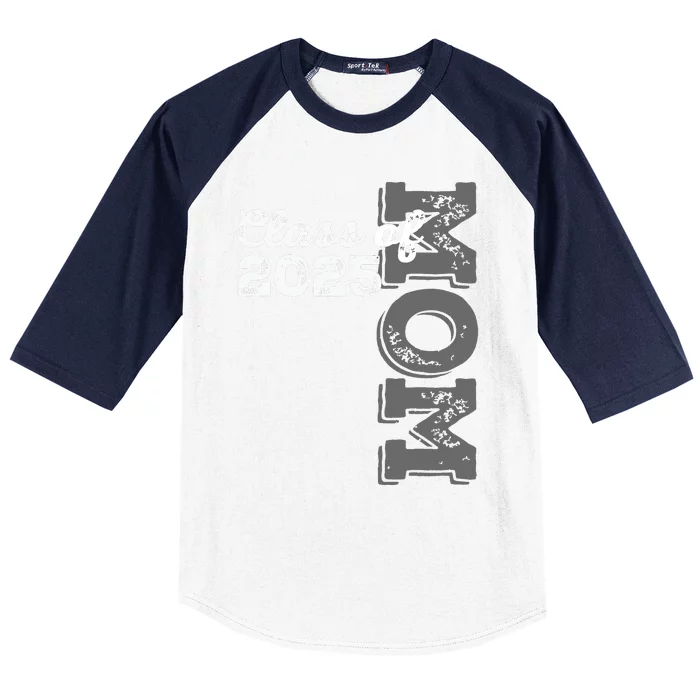 Vintage Senior 2025 Class Graduate Proud Mom Class Of 2025 Baseball Sleeve Shirt