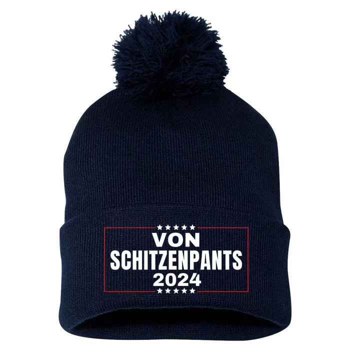 Von Shitzenpants 2024 Funny Trump Nickname Pom Pom 12in Knit Beanie