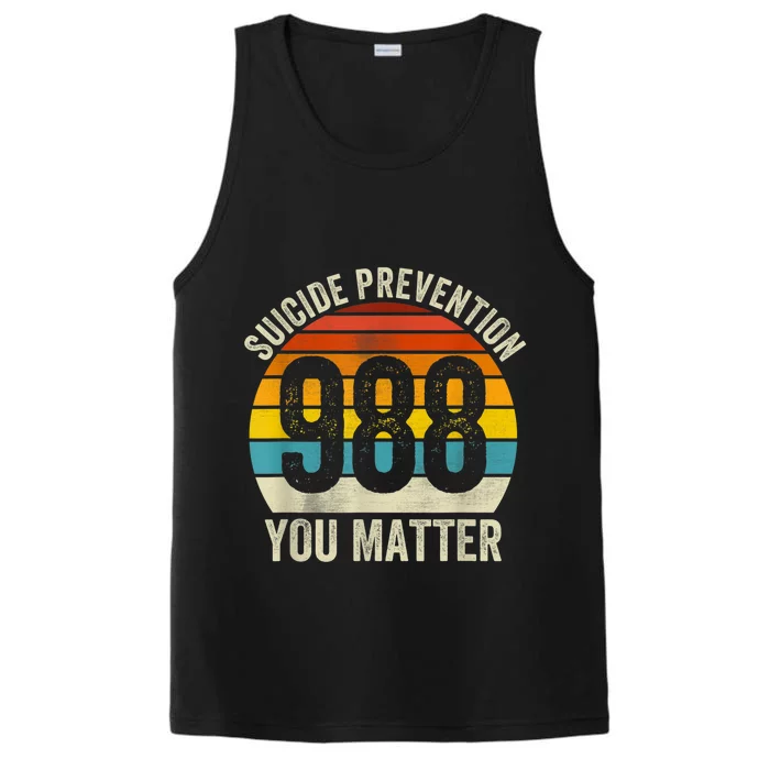 Vintage Suicide 788 Shirt Suicide Prevention 988 You Matter Performance Tank