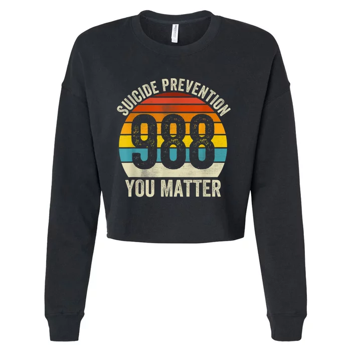 Vintage Suicide 788 Shirt Suicide Prevention 988 You Matter Cropped Pullover Crew