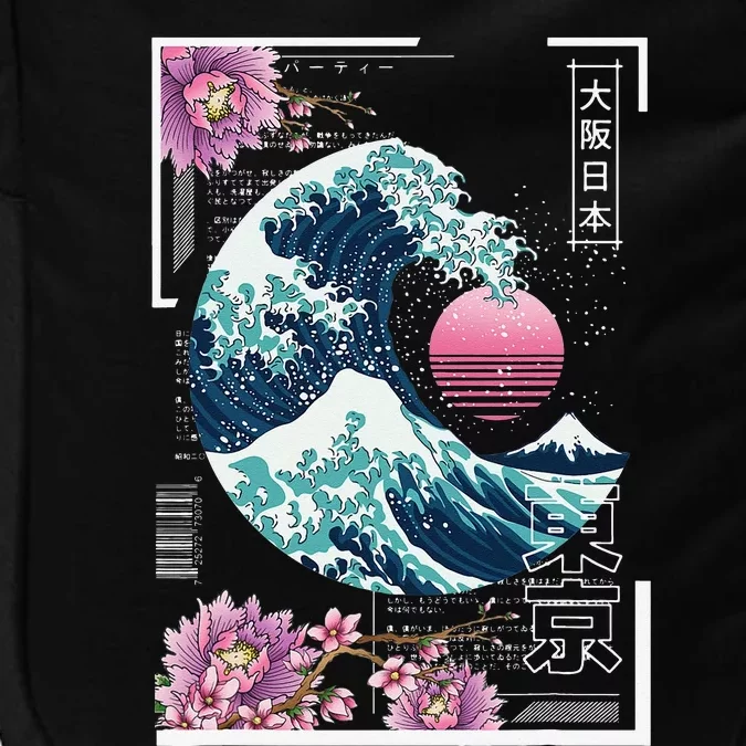 Vaporwave Synthwave 80's Japan Japanese Great Wave Tokyo 80s Impact Tech Backpack