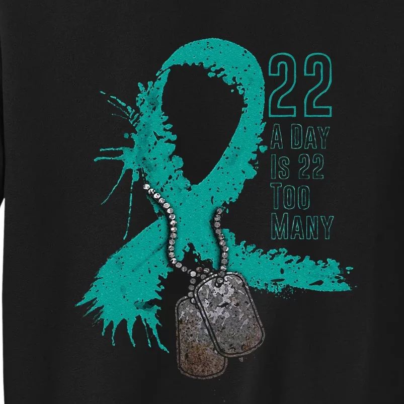 Veteran Suicide Awareness Ribbon 22 A Day Is 22 Too Many Sweatshirt