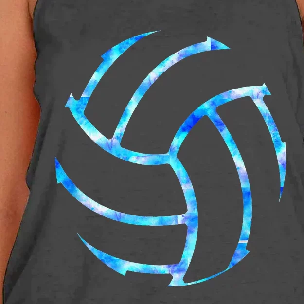 Volleyball Stuff Attire Tie Dye Gift For A N Girl Player Women's Knotted Racerback Tank