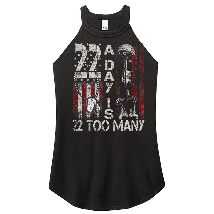 Veteran Suicide Awareness Ribbon 22 A Day Is 22 Too Many Women’s Perfect Tri Rocker Tank