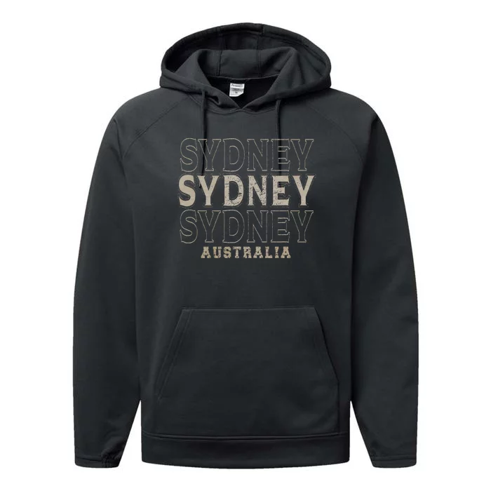 Vintage Sydney Australia Performance Fleece Hoodie