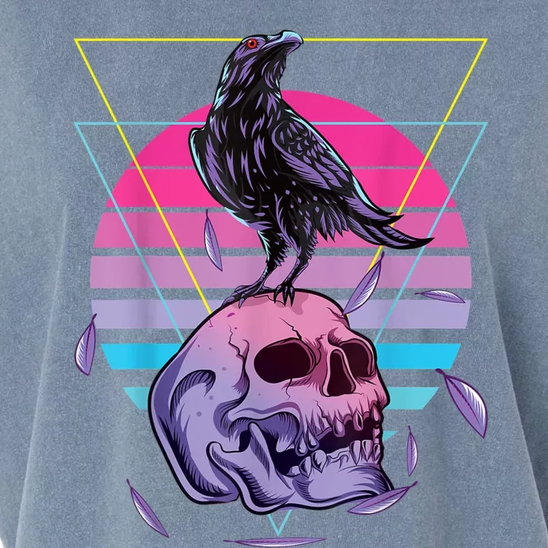 Vaporwave Skull And Crow Retro Aesthetic Pastel Goth Art Garment-Dyed Women's Muscle Tee