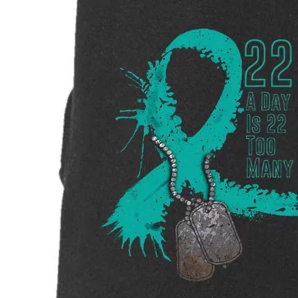 Veteran Suicide Awareness Ribbon 22 A Day Is 22 Too Many Doggie 3-End Fleece Hoodie