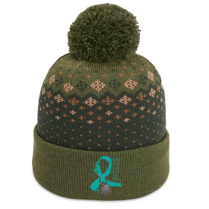 Veteran Suicide Awareness Ribbon 22 A Day Is 22 Too Many The Baniff Cuffed Pom Beanie