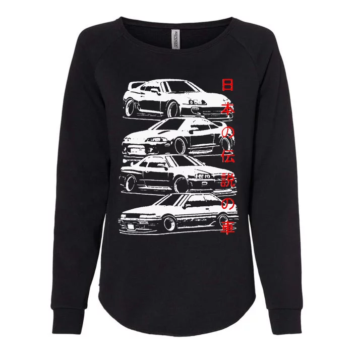 Vintage Skyline Automotive Jdm Legend Tuning Car Womens California Wash Sweatshirt