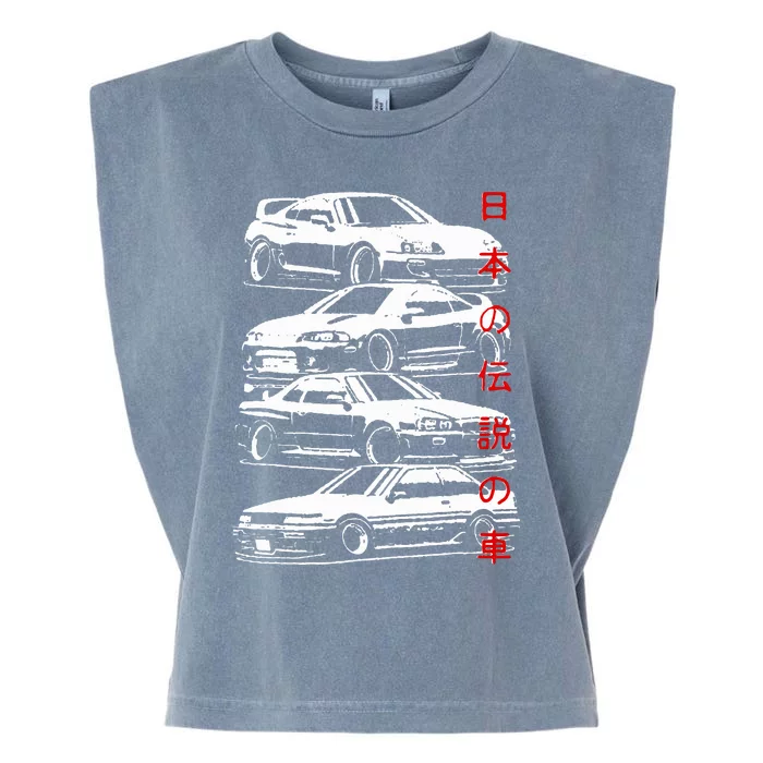 Vintage Skyline Automotive Jdm Legend Tuning Car Garment-Dyed Women's Muscle Tee