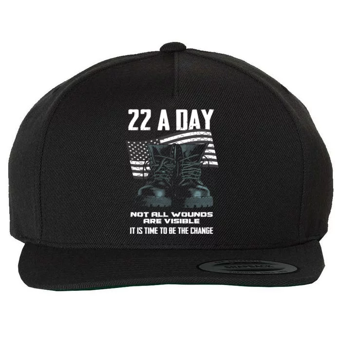 Veteran Suicide Awareness Gift Wool Snapback Cap