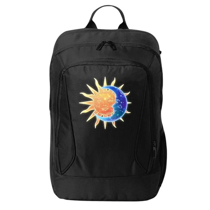 Vintage Sun And Moon Galaxy City Backpack