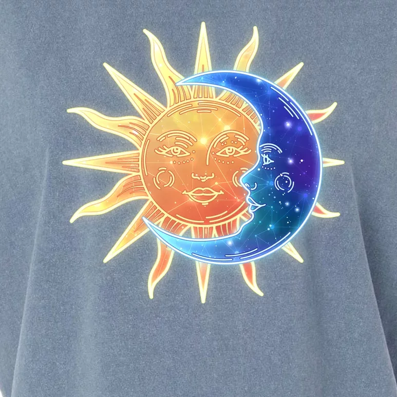 Vintage Sun And Moon Galaxy Garment-Dyed Women's Muscle Tee