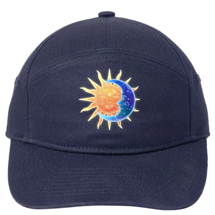 Vintage Sun And Moon Galaxy 7-Panel Snapback Hat