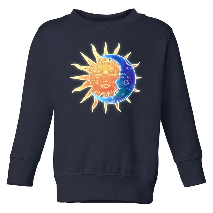 Vintage Sun And Moon Galaxy Toddler Sweatshirt