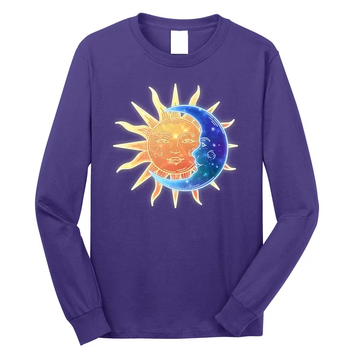 Vintage Sun And Moon Galaxy Long Sleeve Shirt