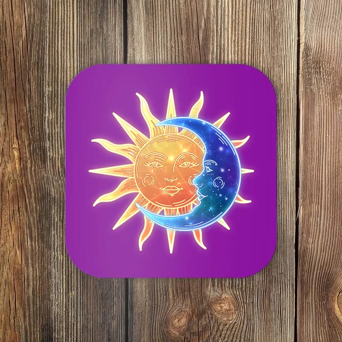 Vintage Sun And Moon Galaxy Coaster