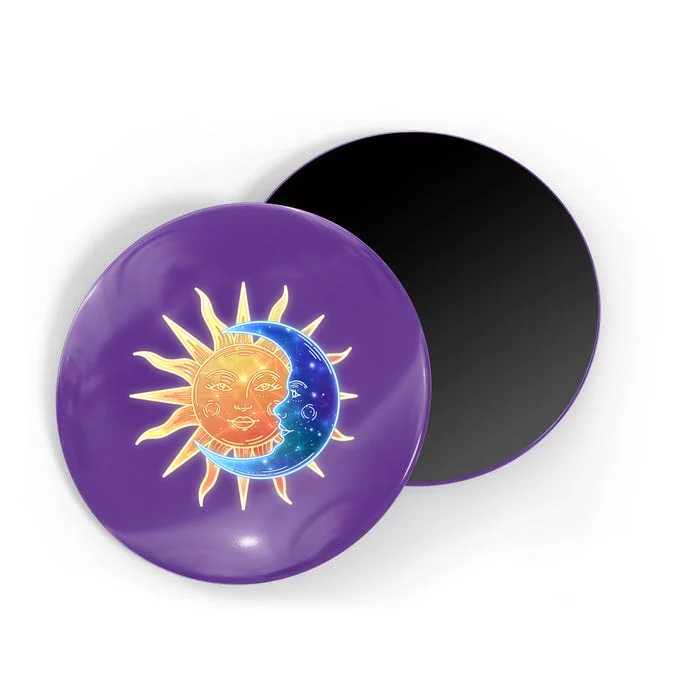 Vintage Sun And Moon Galaxy Magnet