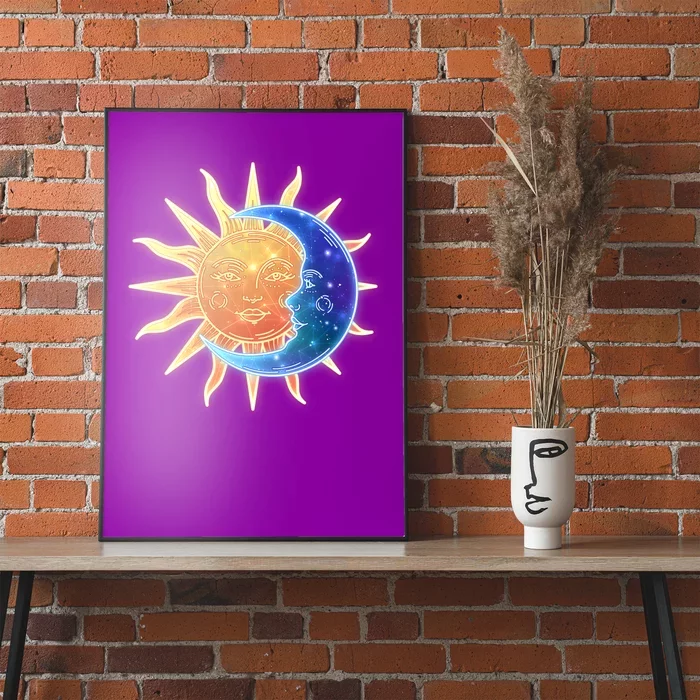 Vintage Sun And Moon Galaxy Poster