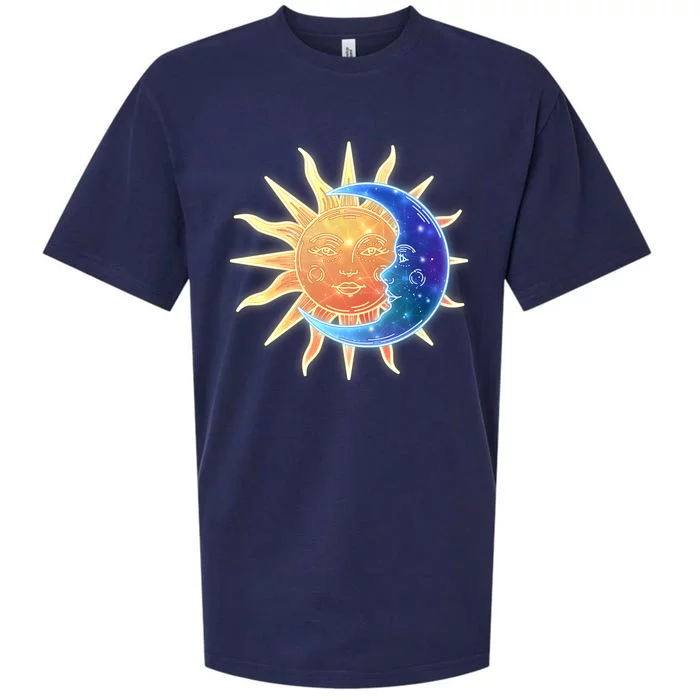 Vintage Sun And Moon Galaxy Sueded Cloud Jersey T-Shirt