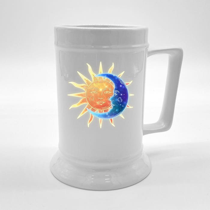 Vintage Sun And Moon Galaxy Front & Back Beer Stein