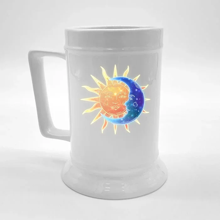 Vintage Sun And Moon Galaxy Front & Back Beer Stein