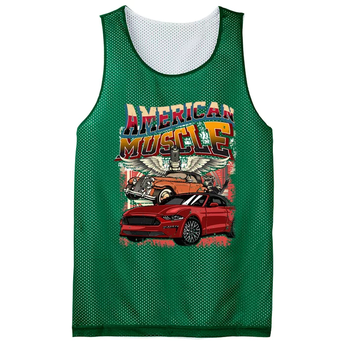 Vintage Streetwear American Muscle Car Mesh Reversible Basketball Jersey Tank