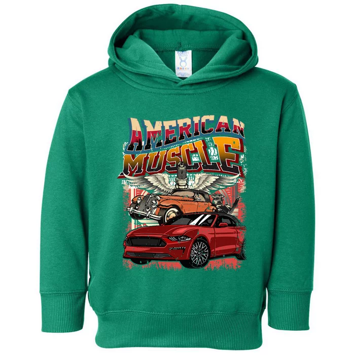 Vintage Streetwear American Muscle Car Toddler Hoodie