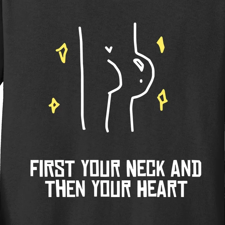 Vee Sensei Aliass First Your Neck And Then Your Heart Kids Long Sleeve Shirt