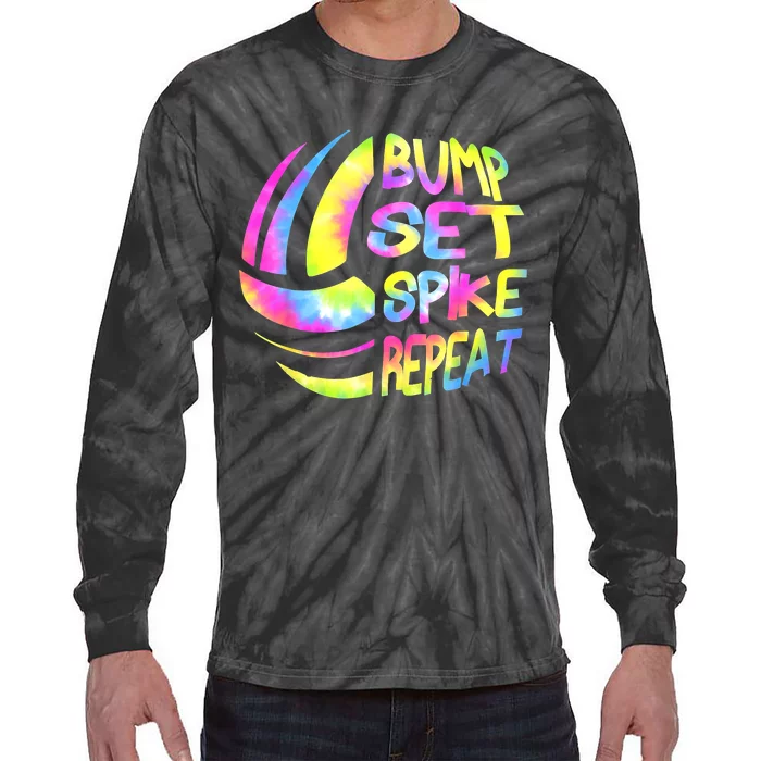 Volleyball Stuff Attire Tie Dye A Teen Girl Player Tie-Dye Long Sleeve Shirt