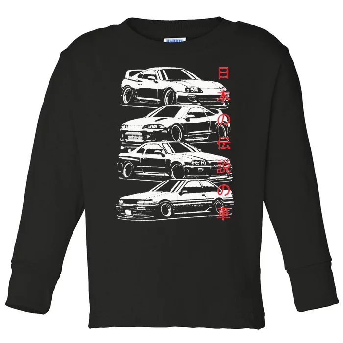 Vintage Skyline Automotive JDM Legend Tuning Car Toddler Long Sleeve Shirt