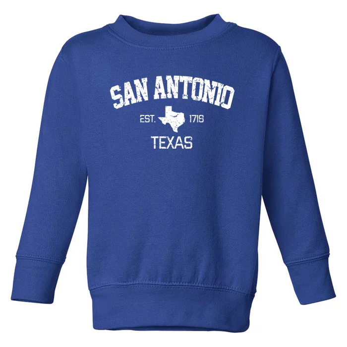 Vintage San Antonio Texas Est 1718 Souvenir Gift Cool Gift Toddler Sweatshirt