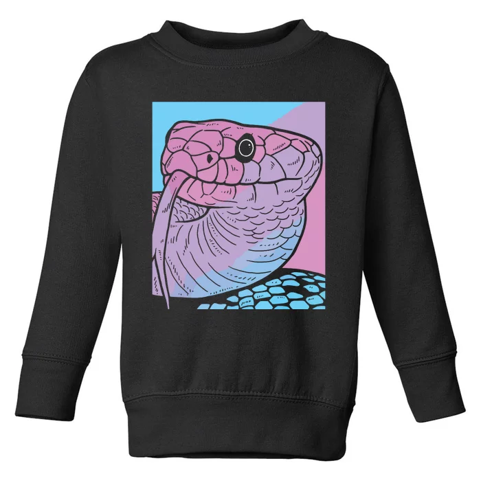 Vaporwave Snake Aesthetic Pastel Goth Serpent Toddler Sweatshirt