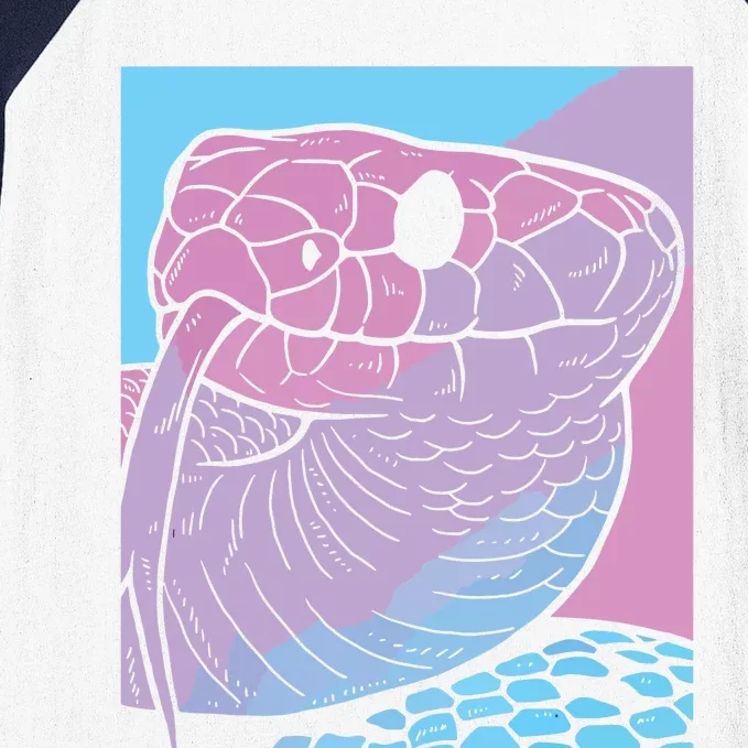 Vaporwave Snake Aesthetic Pastel Goth Serpent Baseball Sleeve Shirt